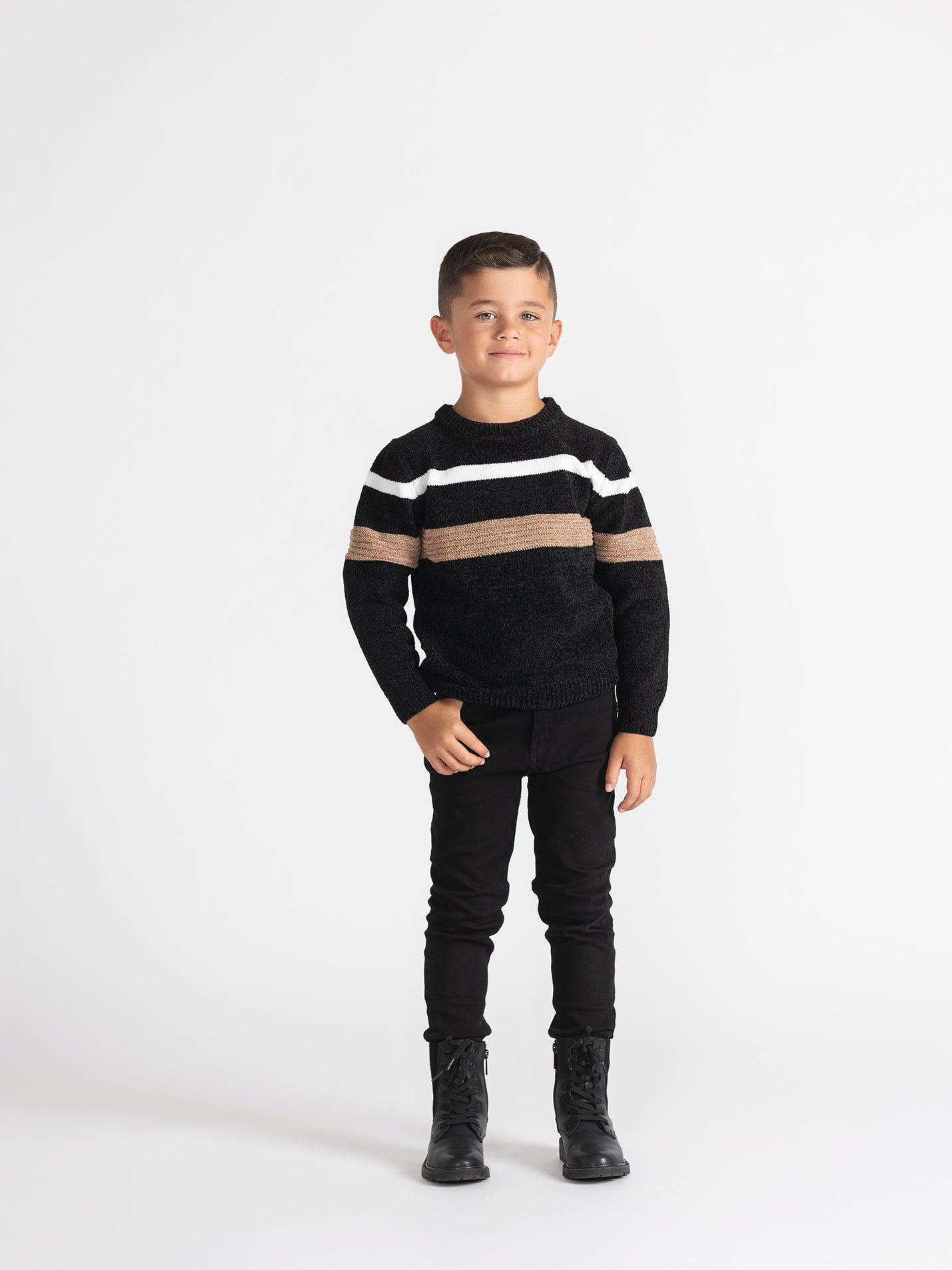 STRIPE CHENILLE SWEATER