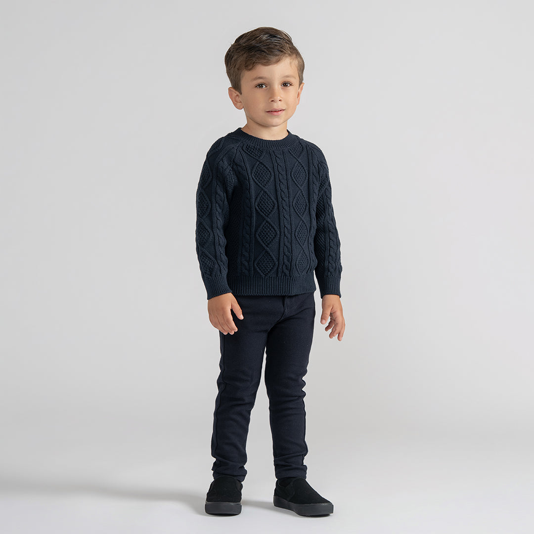 BRAIDED CREWNECK SWEATER