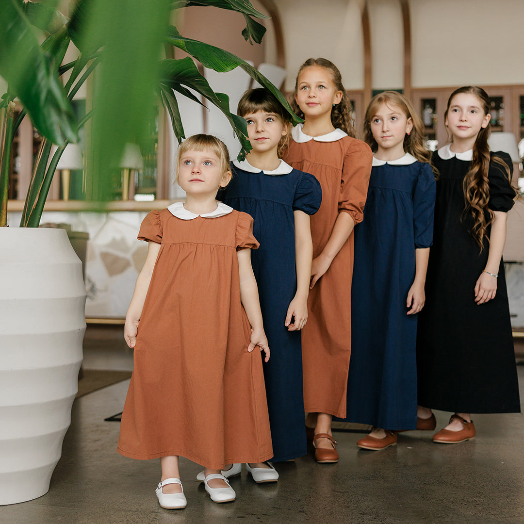 3/4 SLEEVES PETER PAN POPLIN MAXI