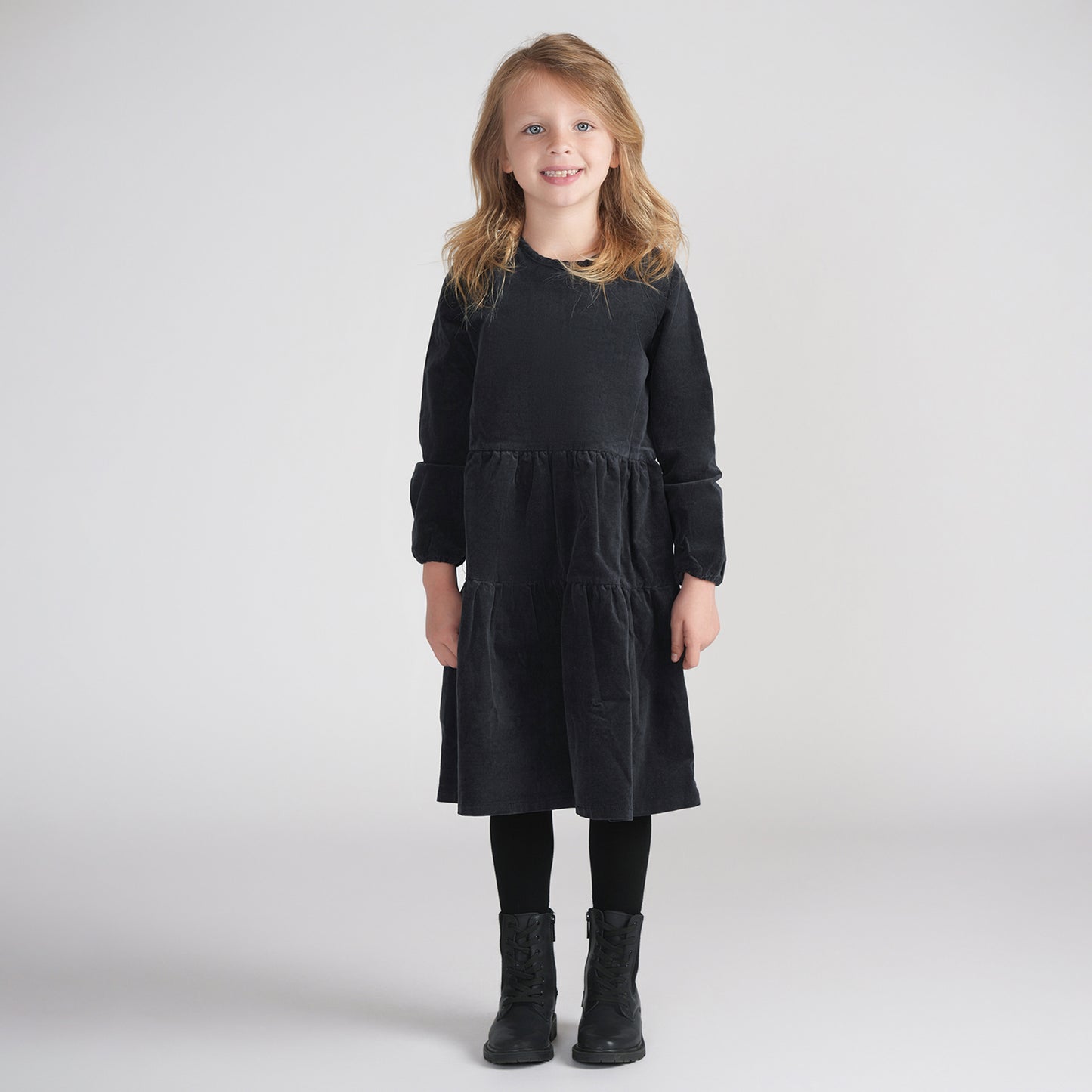 CORDUROY TIERED DRESS