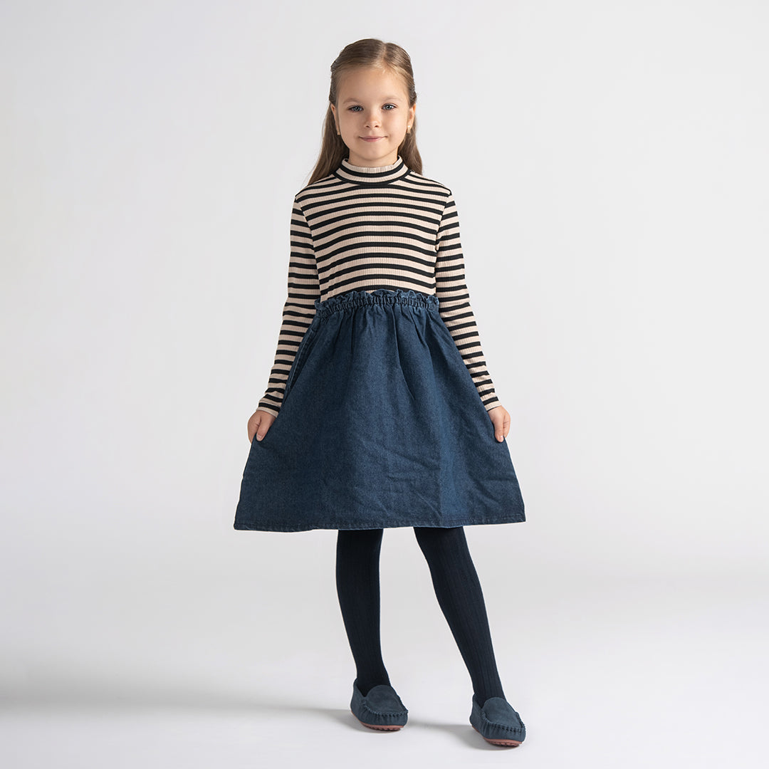 DENIM PAPERBAG WAIST DRESS