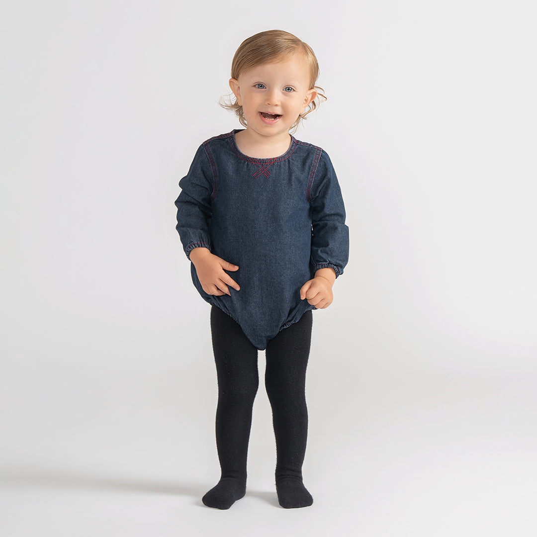 DENIM STITCHED ROMPER