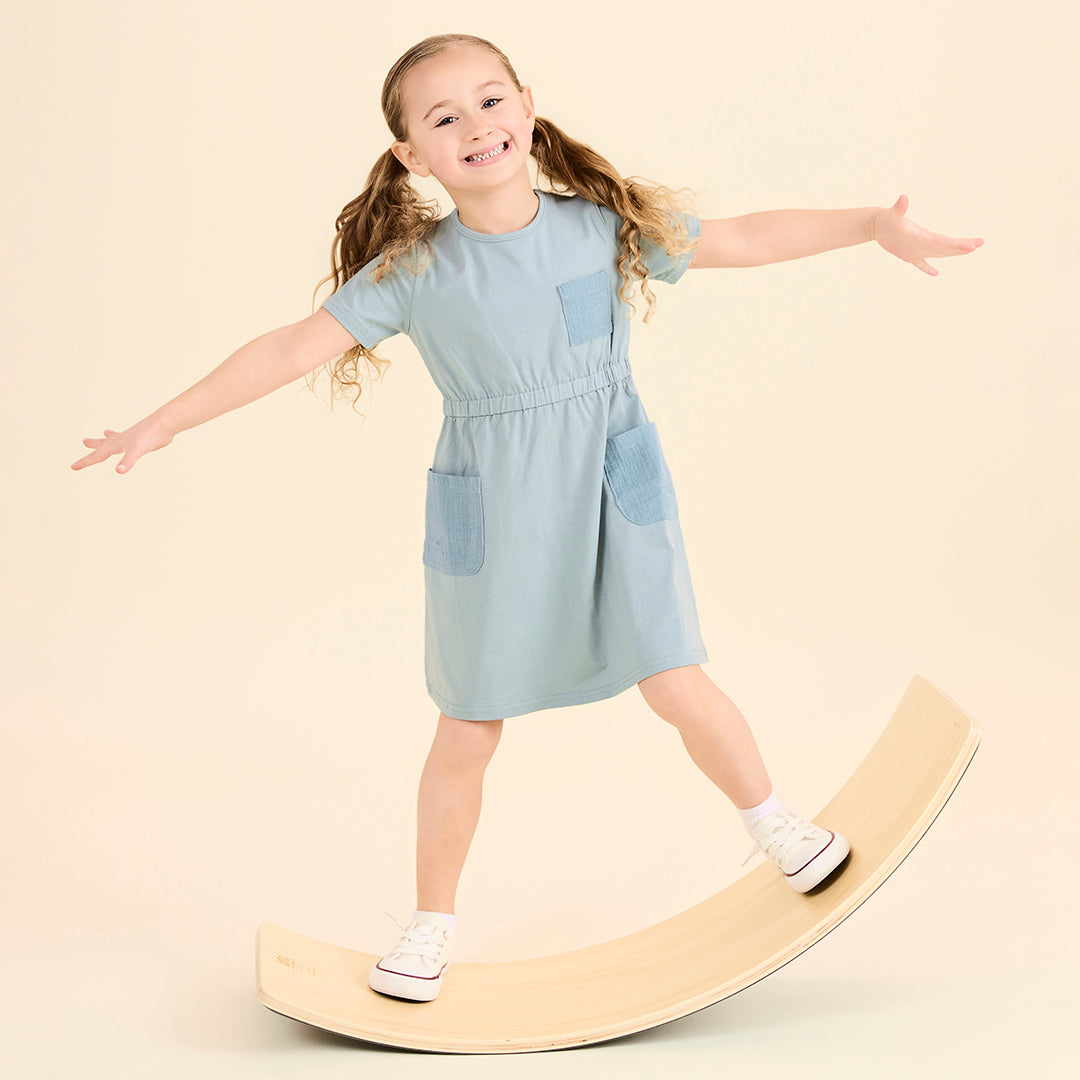 SHORT SLEEVES GAUZE POCKET DRESS