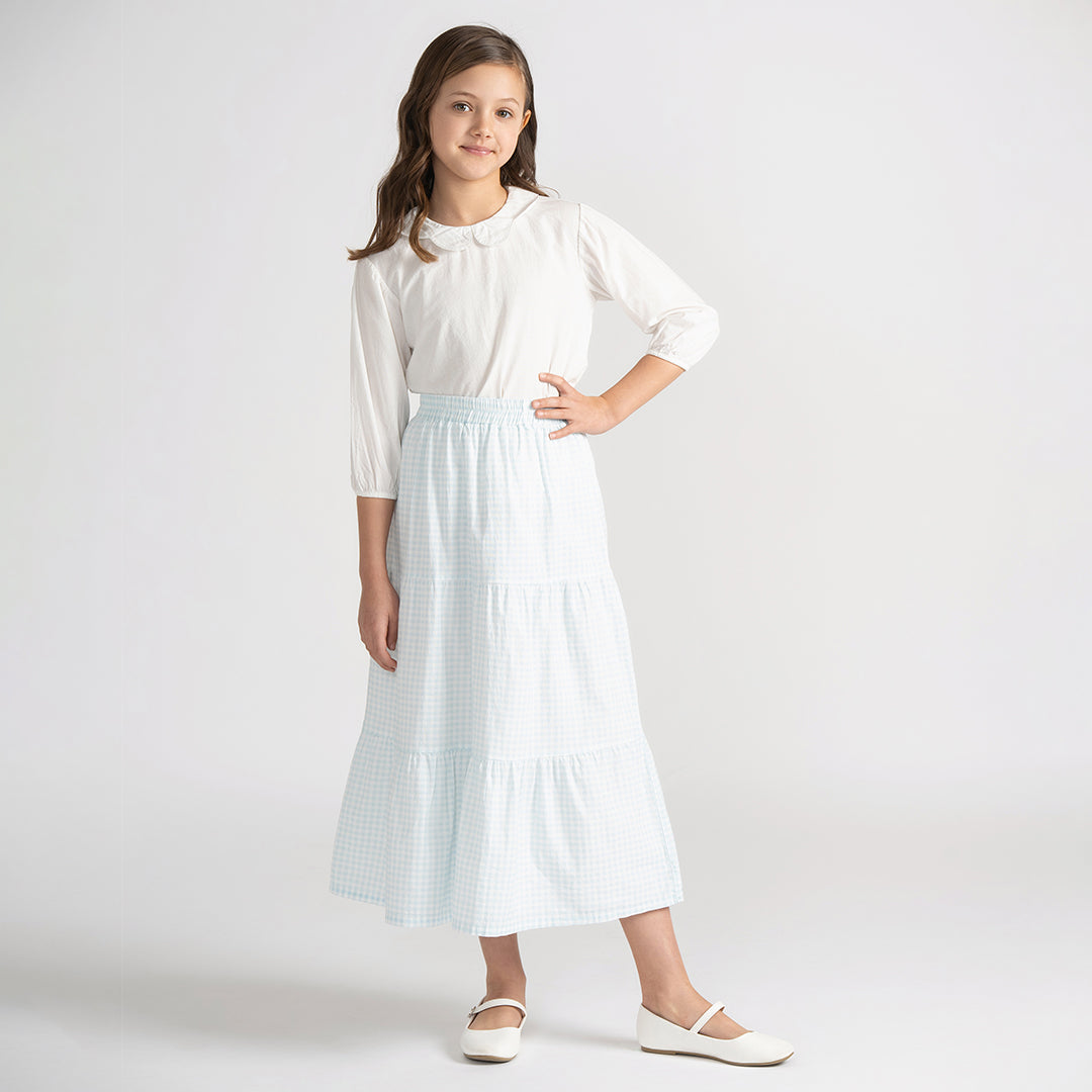 GINGHAM MAXI SKIRT