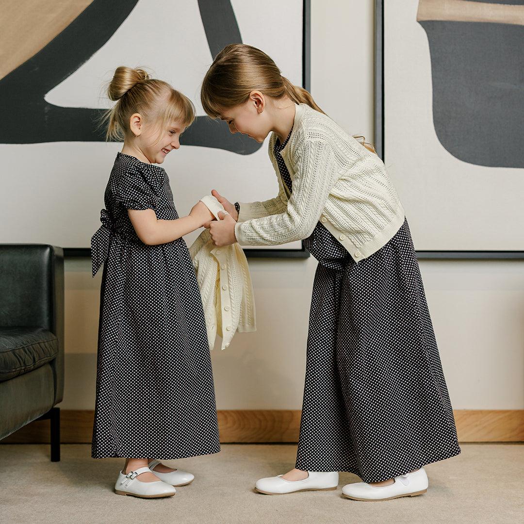 LONG SLEEVES PRINTED TIE MAXI