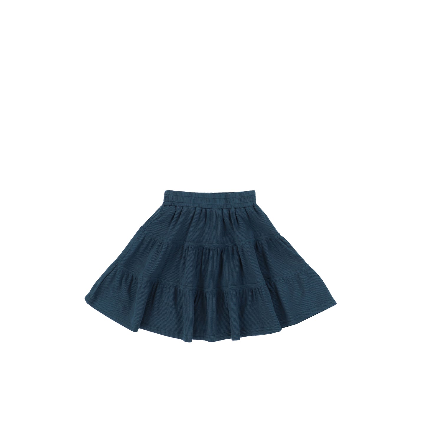 RIBBED TIERED SKIRT
