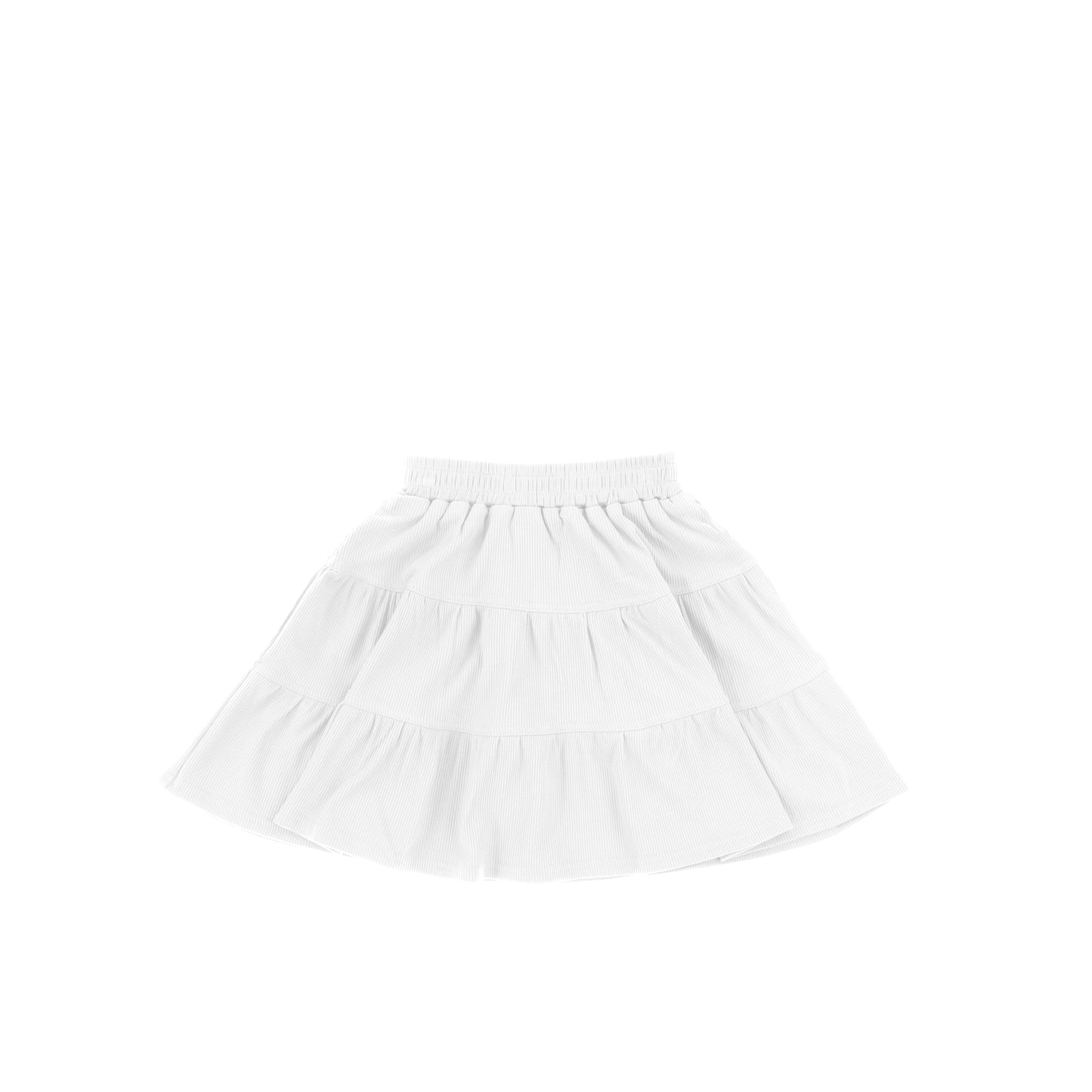 RIBBED TIERED SKIRT