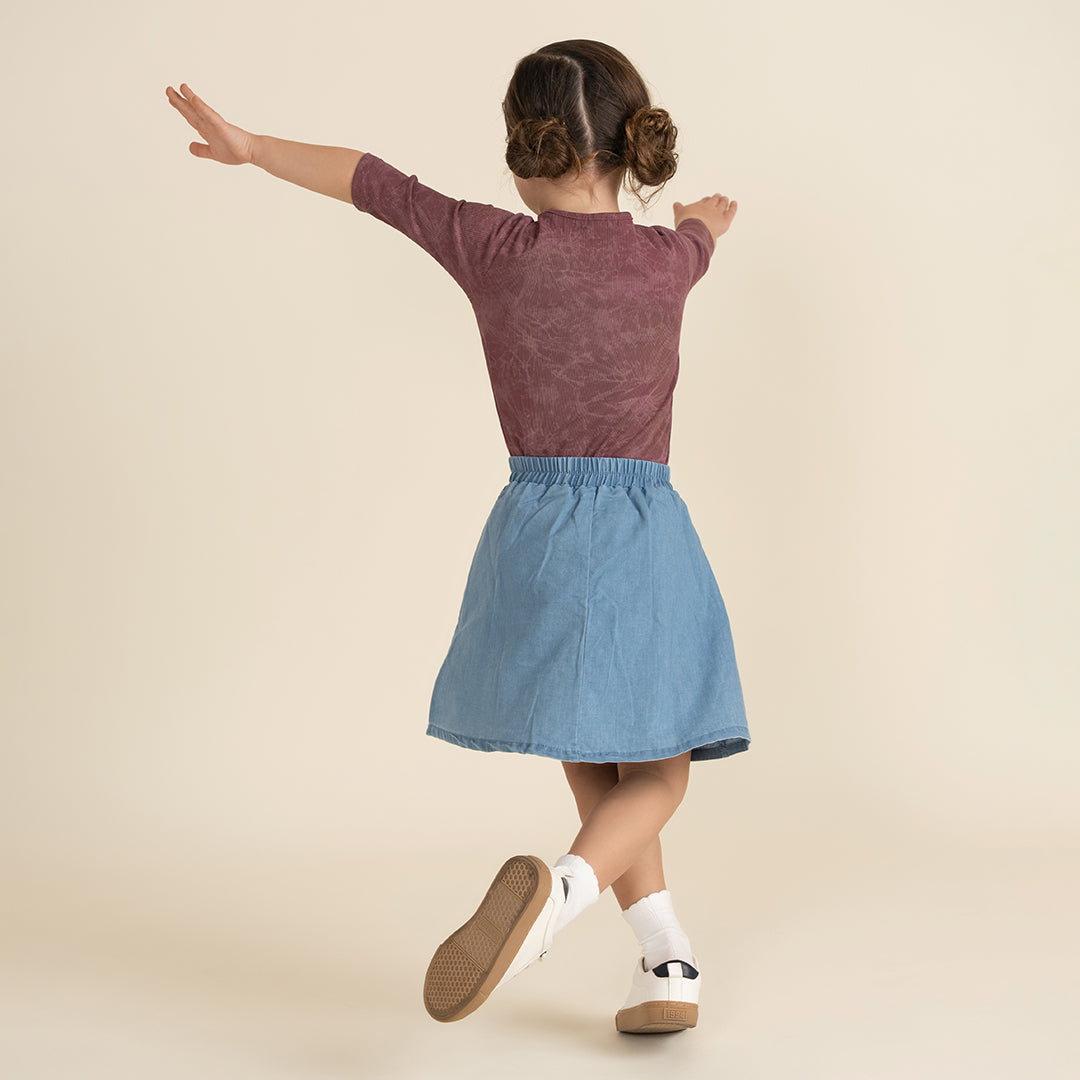 3/4 SLEEVES RIBBED WASH TSHIRT