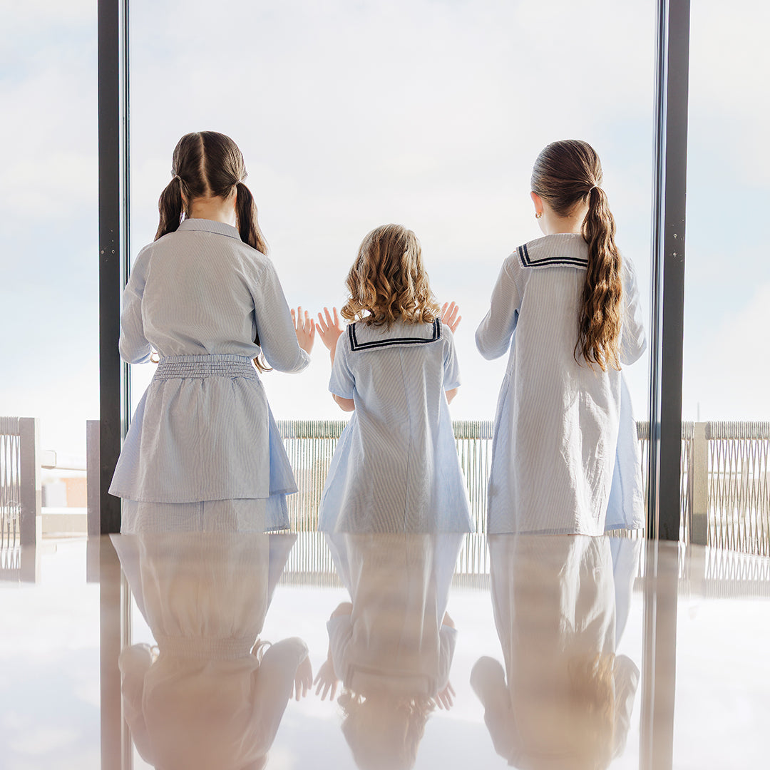 3/4 SLEEVES SEERSUCKER DRESS