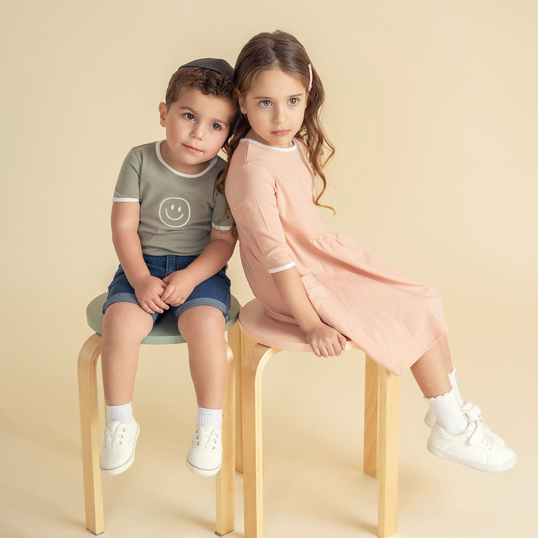 3/4 SLEEVES SMILEY DRESS