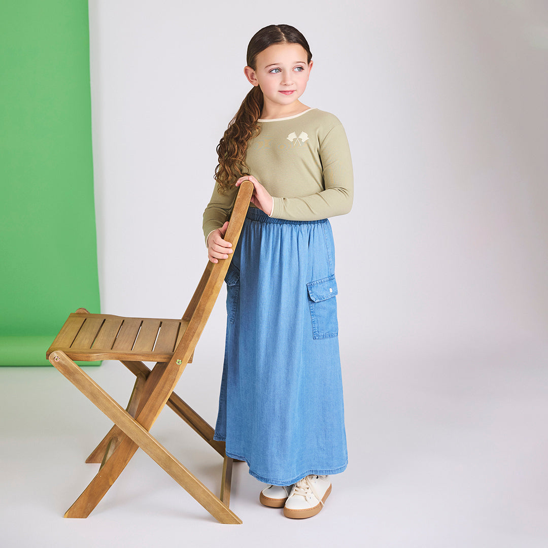 LONG SLEEVES FLAG TRIM TSHIRT