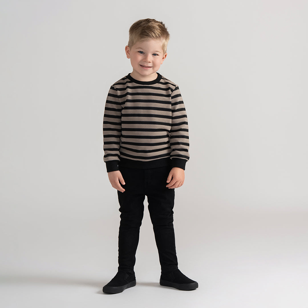 TEXTURED STRIPE SWEATSHIRT