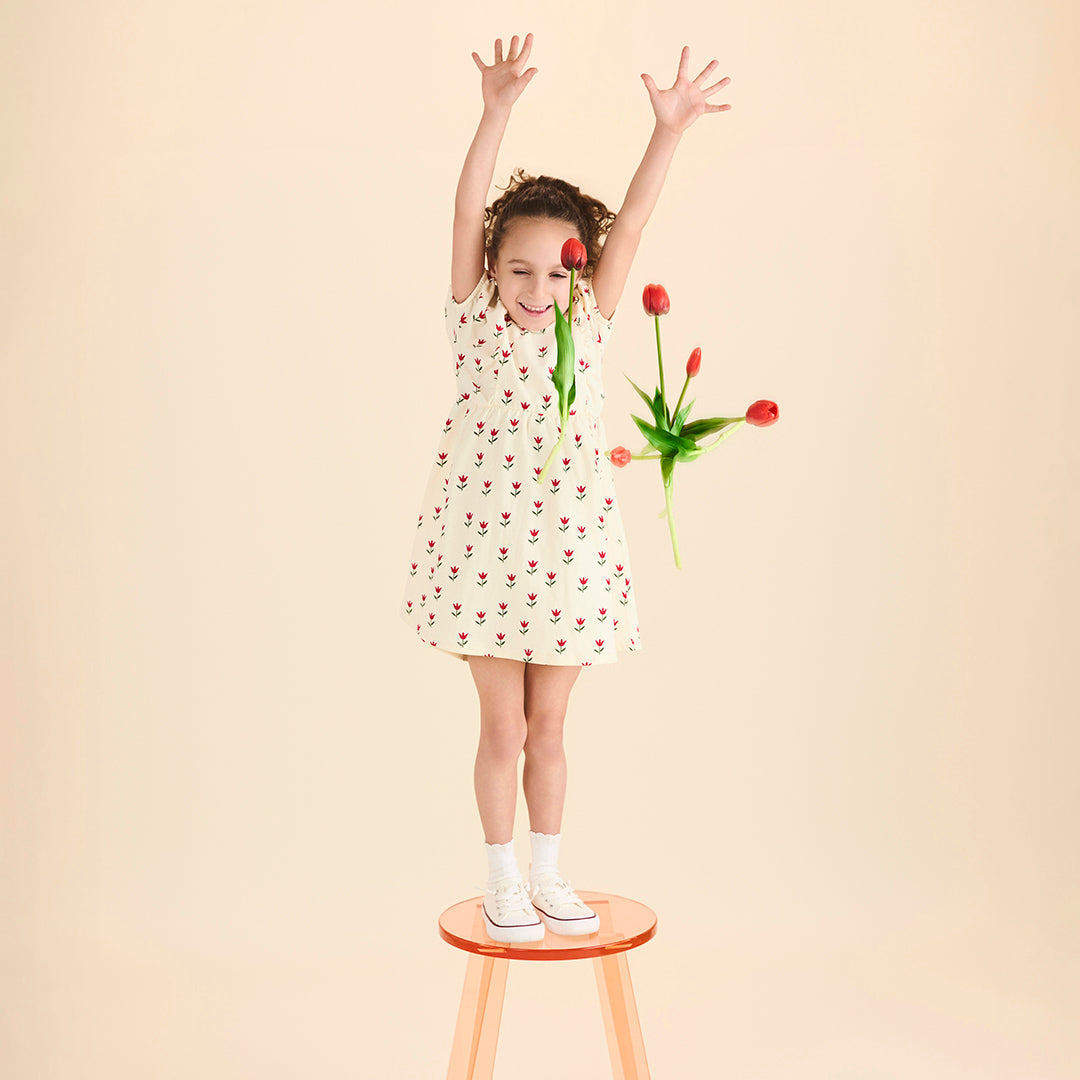 SHORT SLEEVES TULIP DRESS