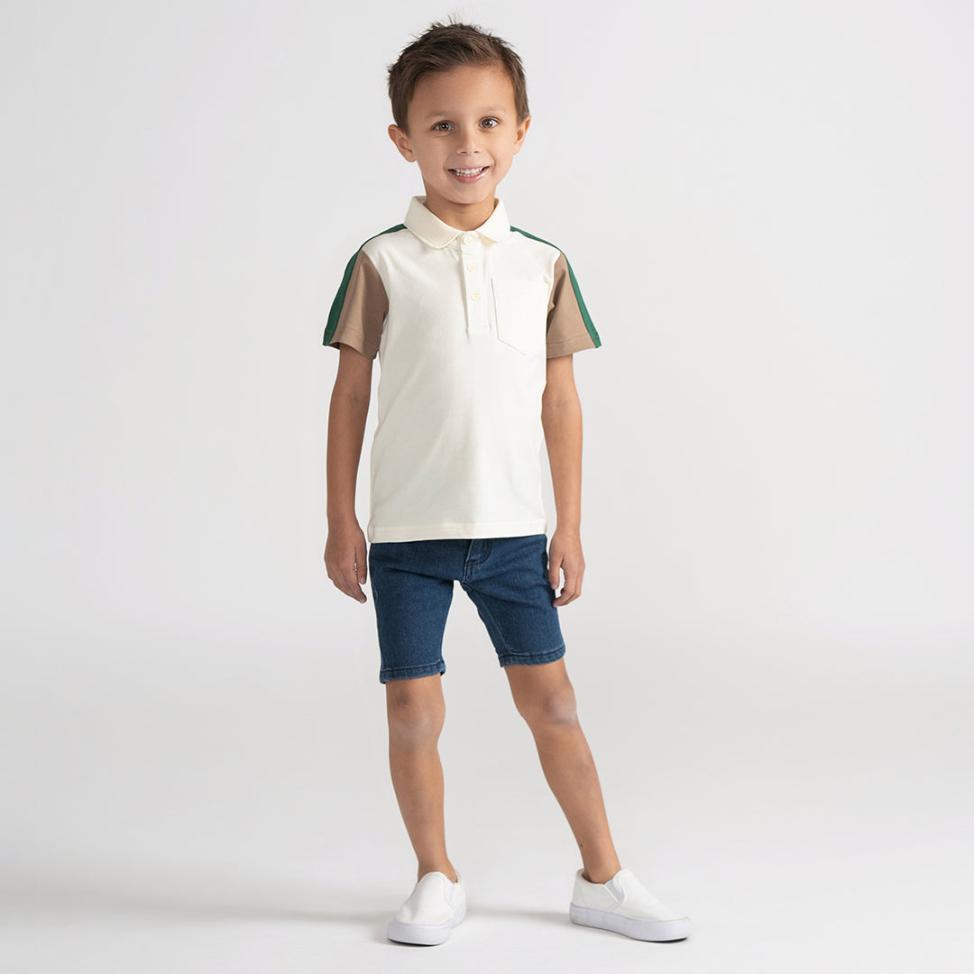 TWO TONE SLEEVE POLO