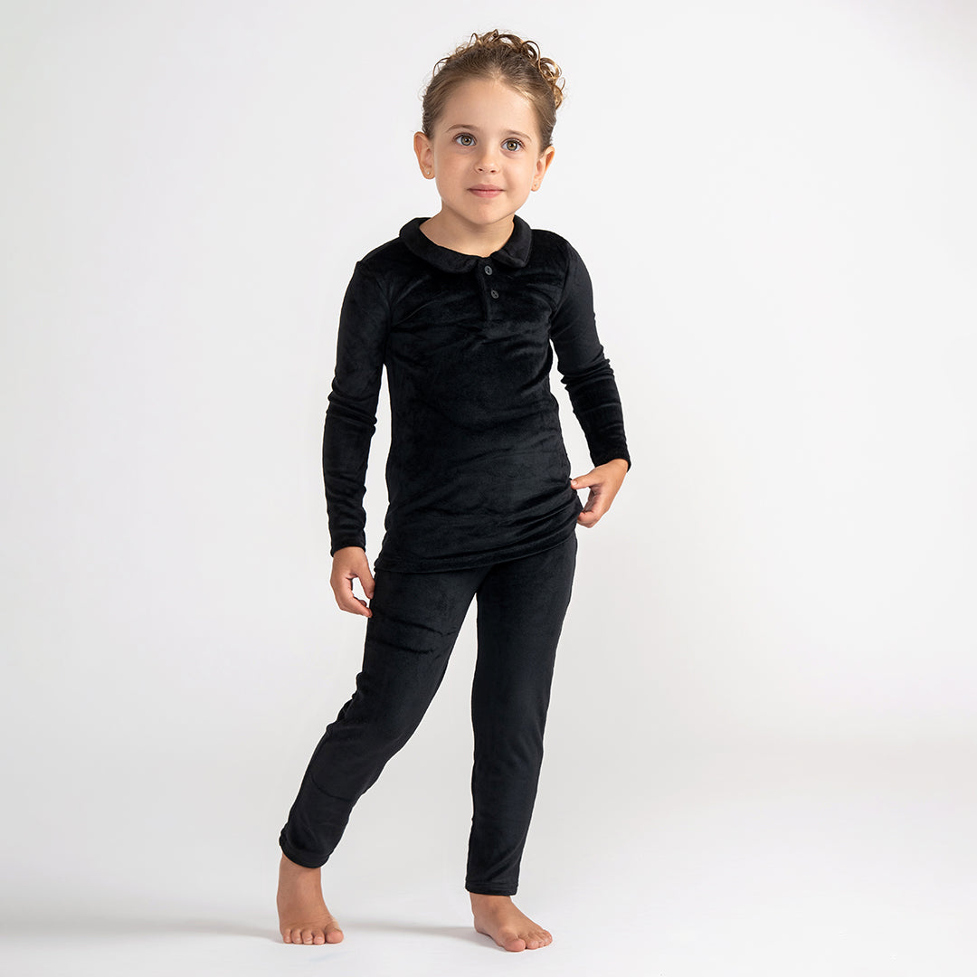 VELOUR COLLAR PAJAMAS