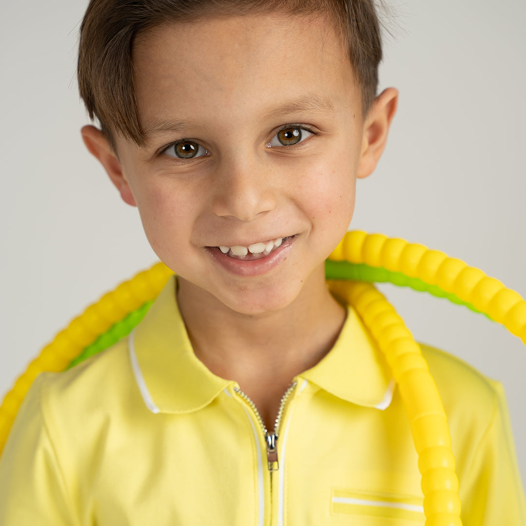 LONG SLEEVES ZIPPER TRIM POLO