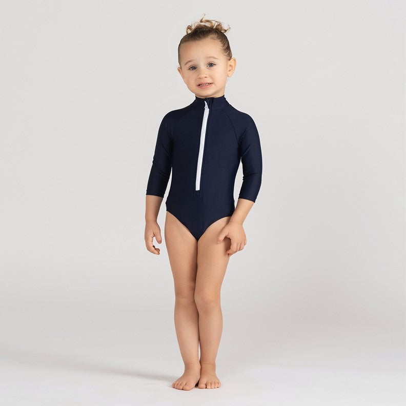 3/4 SLEEVES ZIPPER BATHING SUIT