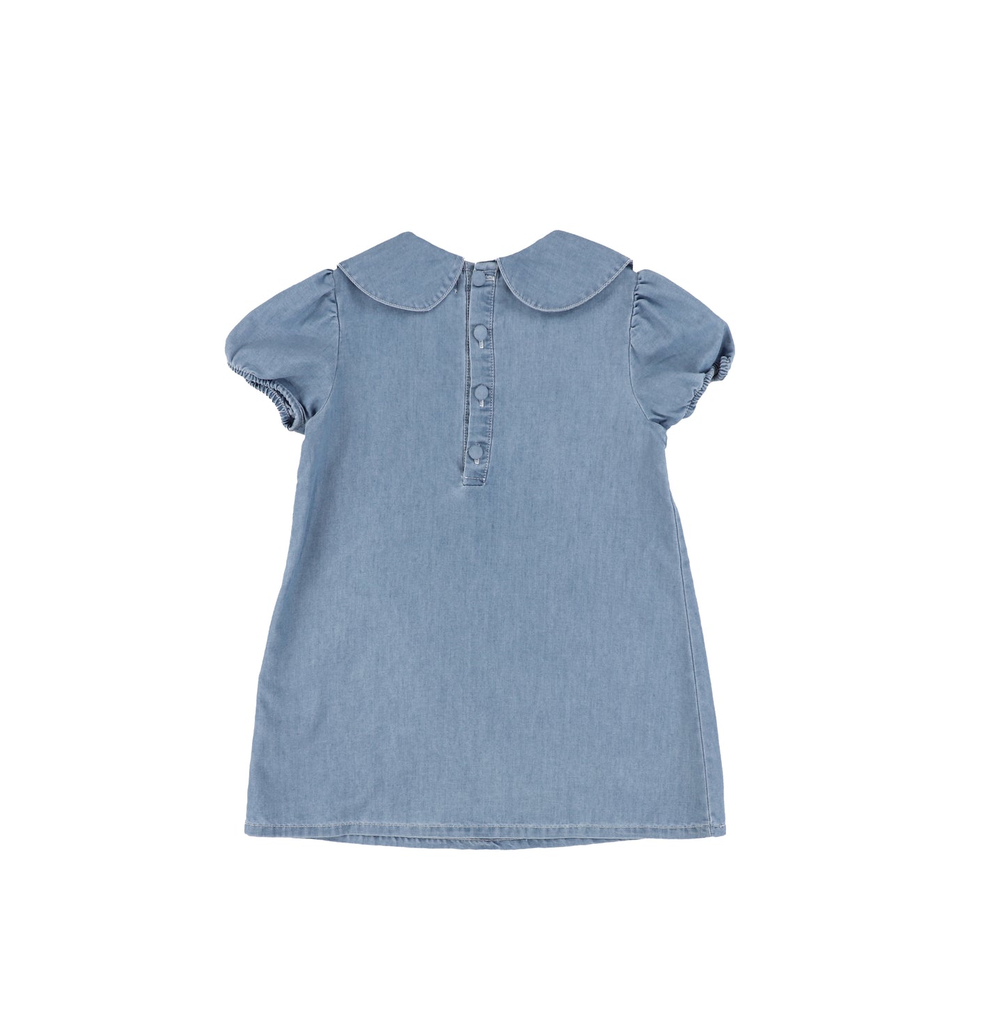 SHORT SLEEVES CHAMBRAY COLLAR DRESS