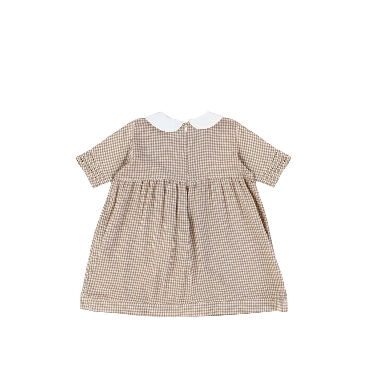 SHORT SLEEVES COLLARED GINGHAM DRESS