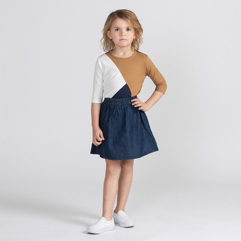 3/4 SLEEVES COLORBLOCK TEE