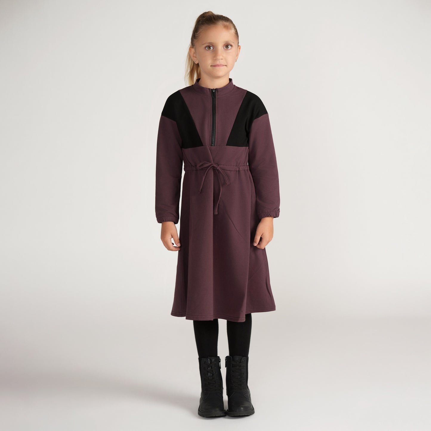 COLORBLOCK ZIP DRESS