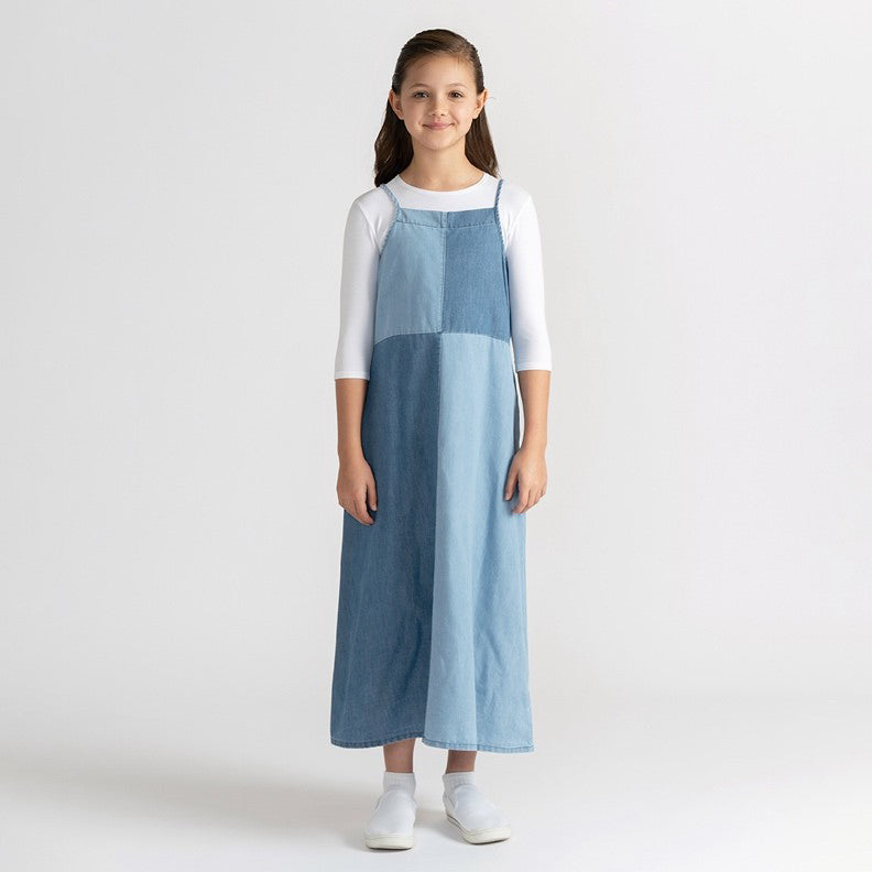DENIM COLORBLOCK MAXI JUMPER