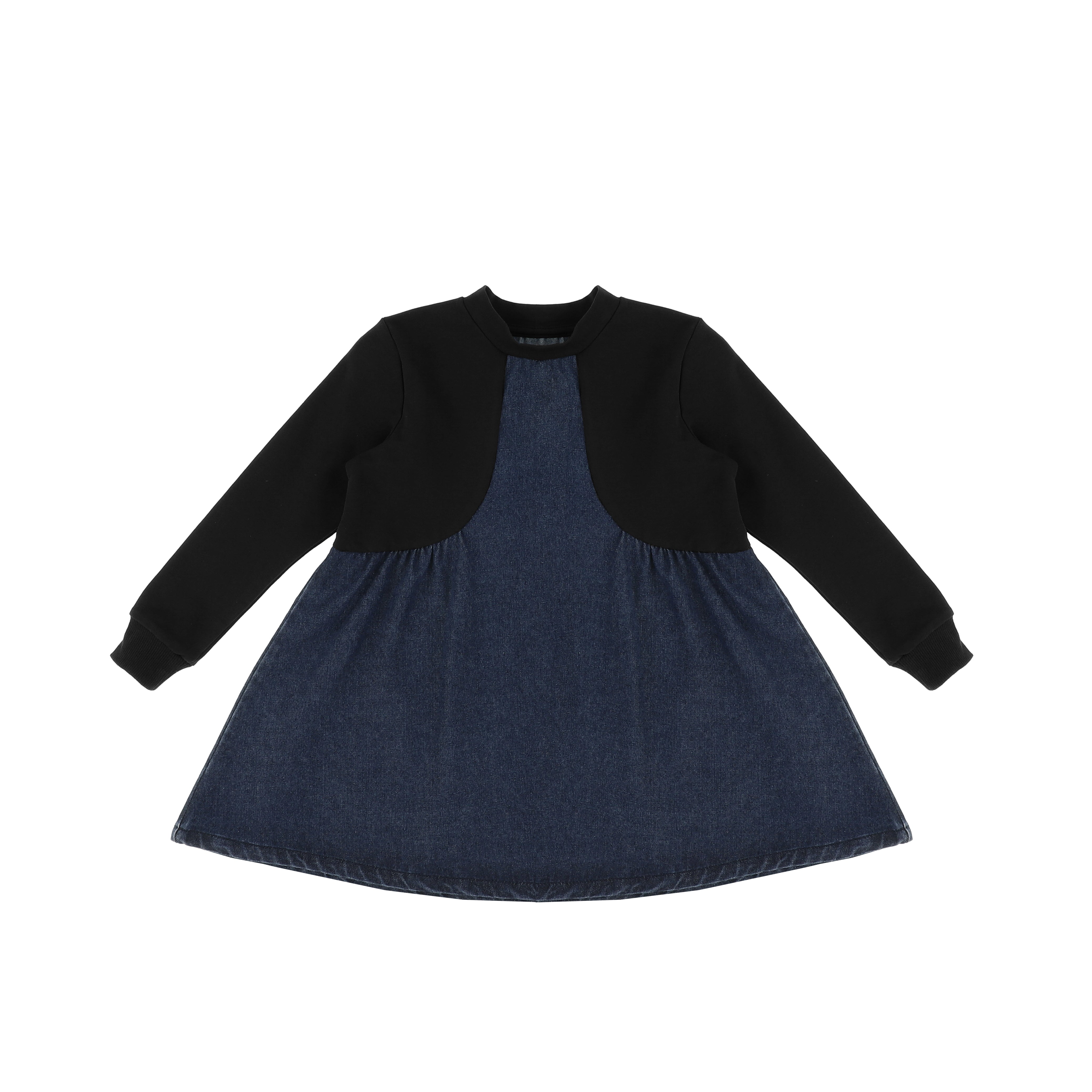 mixed denim dress Desigual, Denim combined dress, Women, Cotton, Blue, M