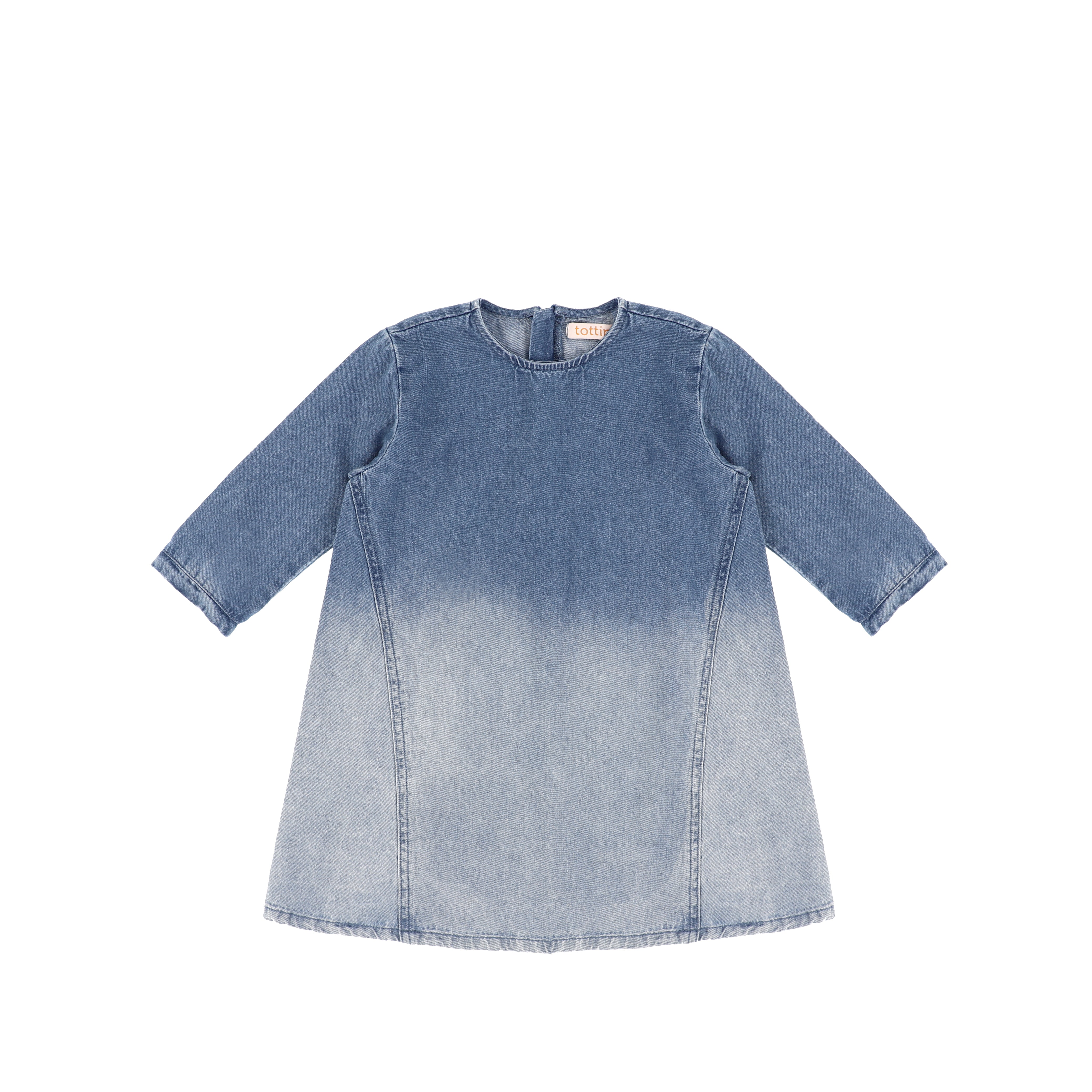 3/4 SLEEVES DENIM OMBRE DRESS 3/4 SLEEVES DENIM OMBRE DRESS