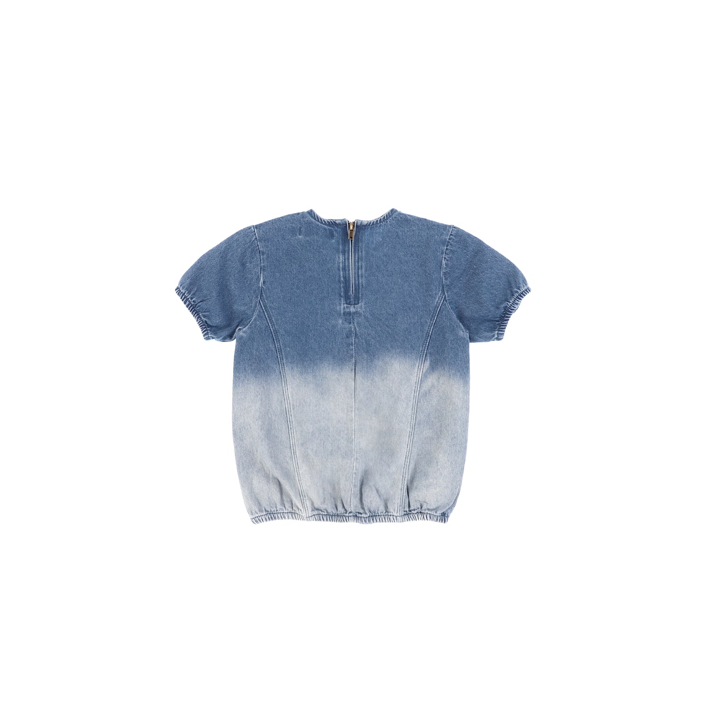 SHORT SLEEVES DENIM OMBRE TOP