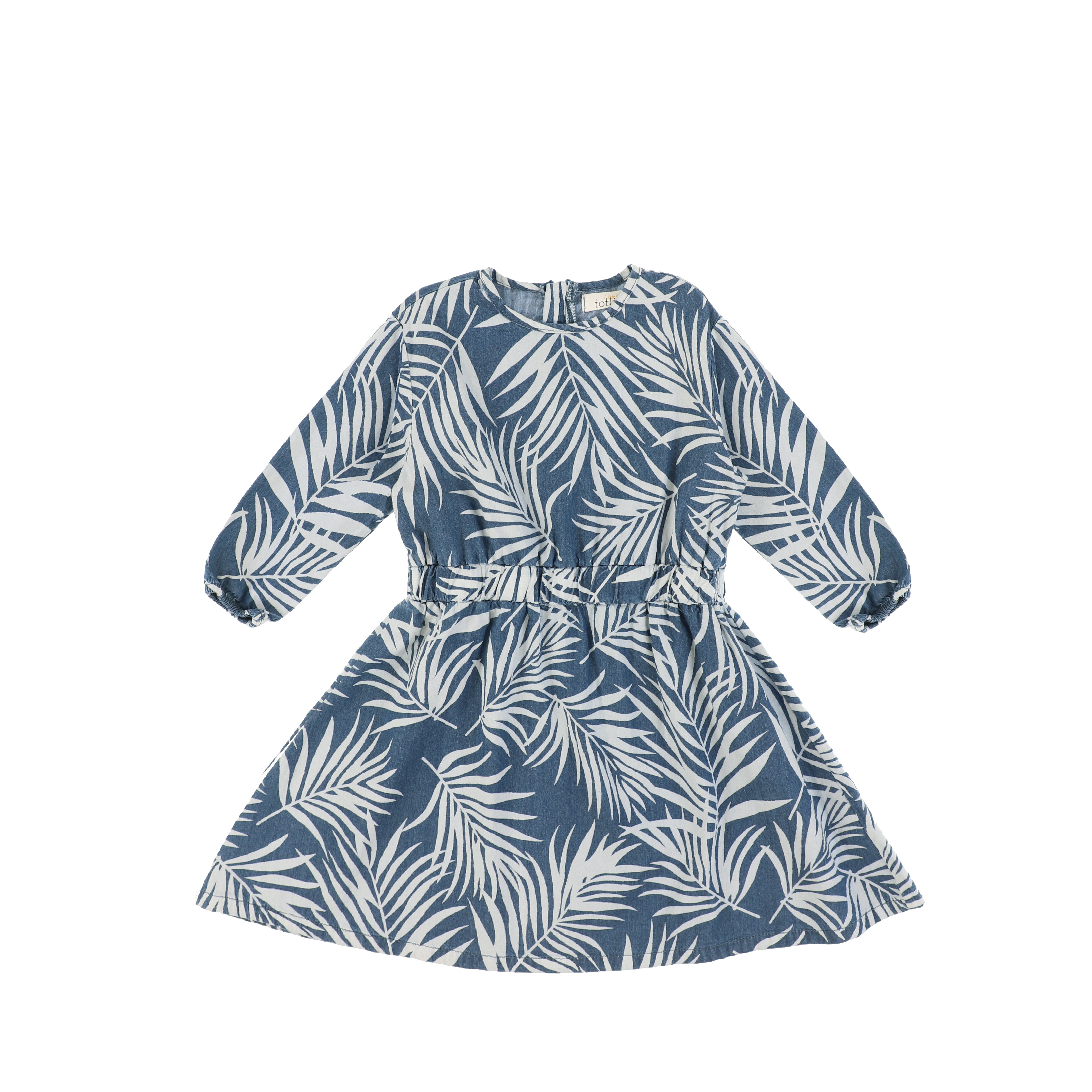 blue palm leaf dress Momposina Leaf Blue Dress