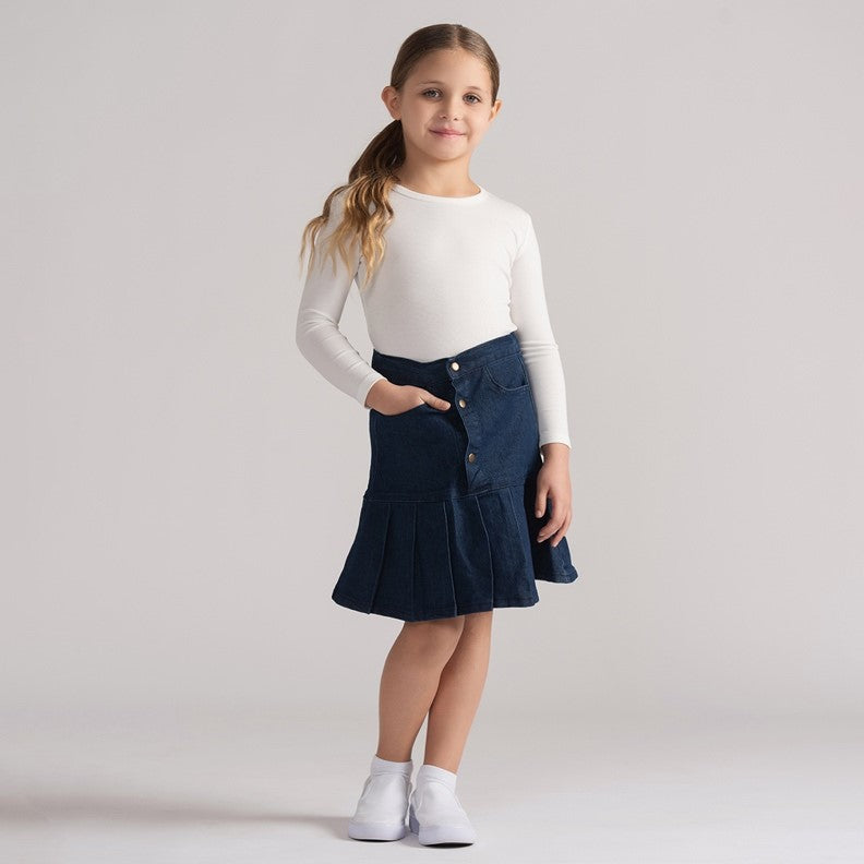 DROP WAIST PLEAT SKIRT