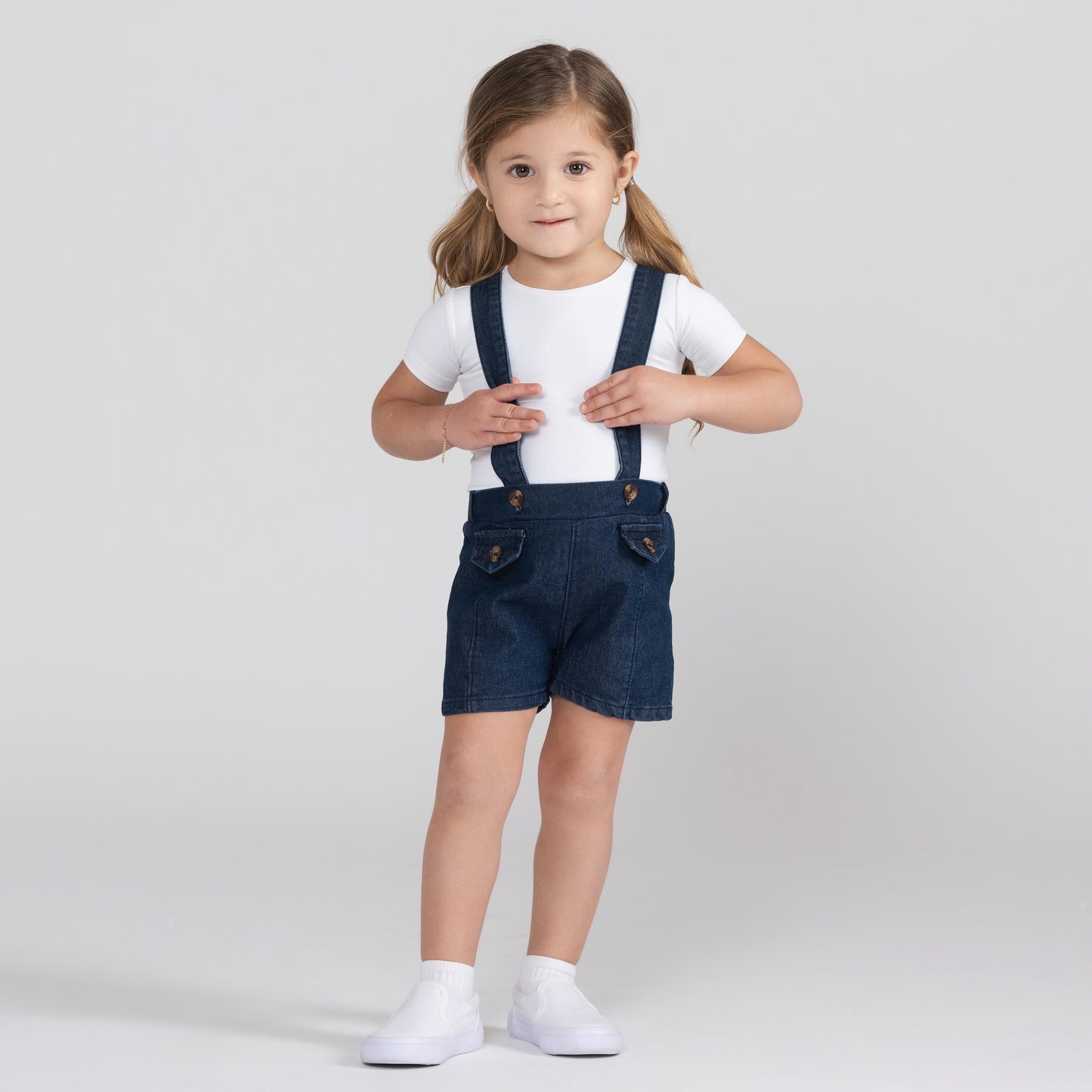DENIM MOCK POCKET OVERALLS