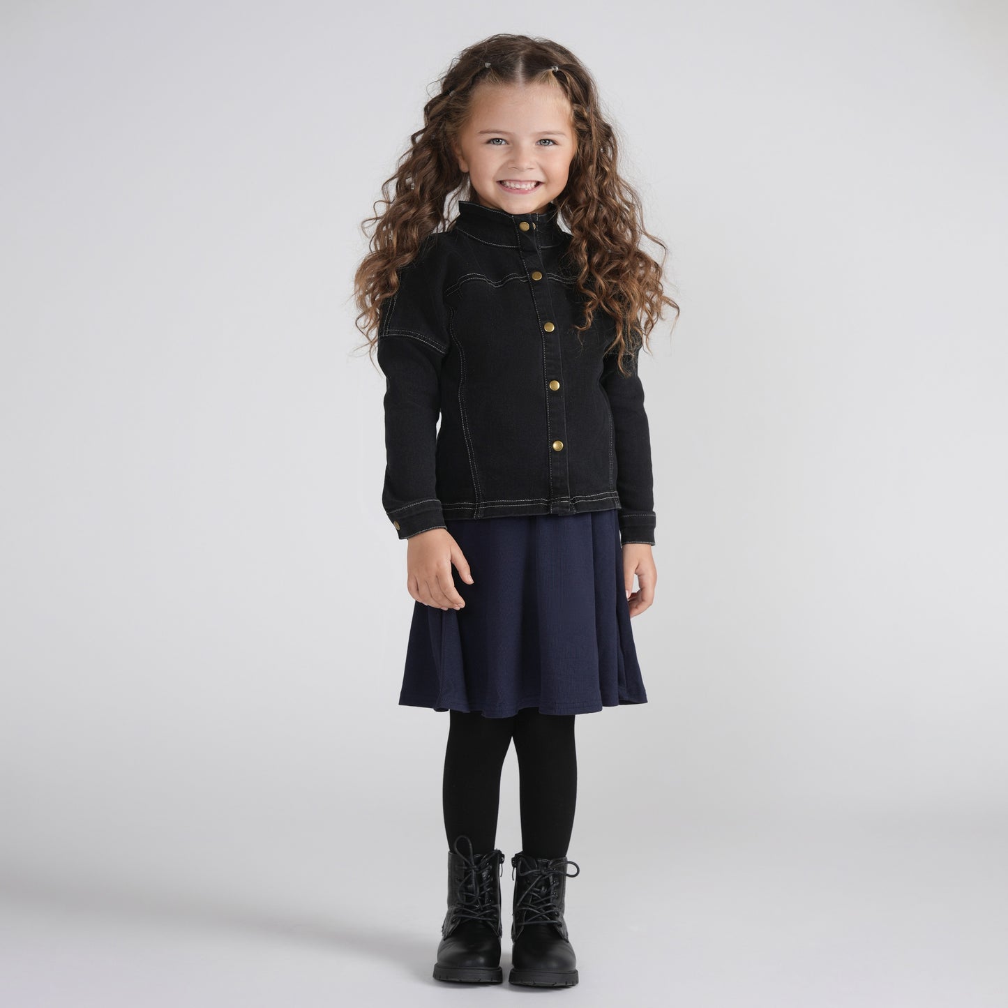 STITCHED DENIM SHIRT JACKET