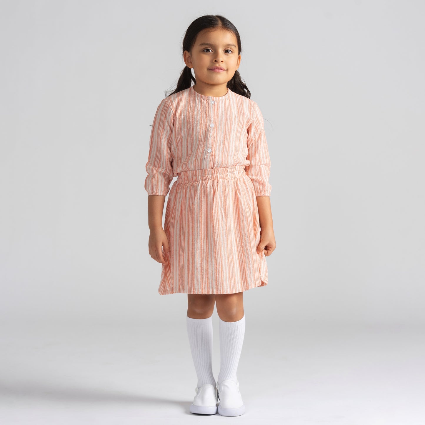 3/4 SLEEVES MULTI STRIPE BLOUSE