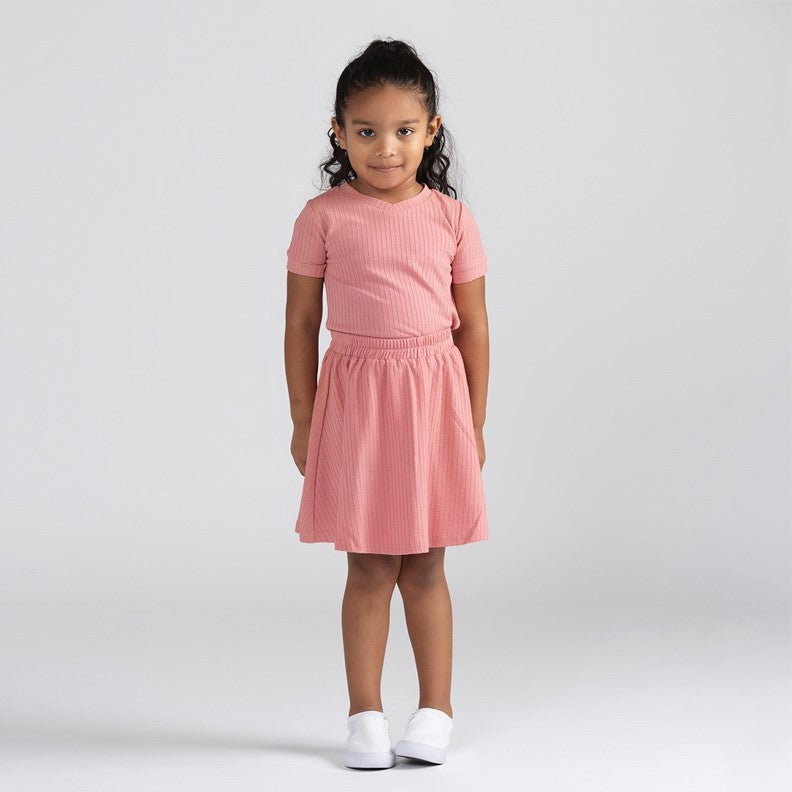 SHORT SLEEVES DOT RIBBED TSHIRT