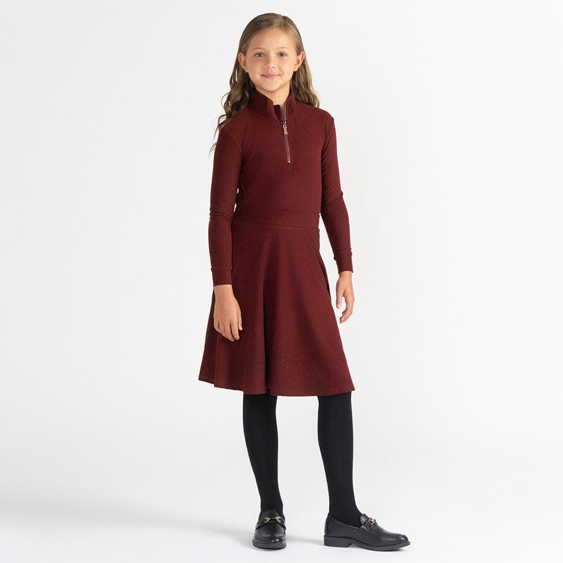 EMBOSSED HALF ZIP TOP