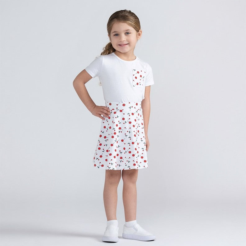 SHORT SLEEVES FLORAL PRINTED POCKET TEE