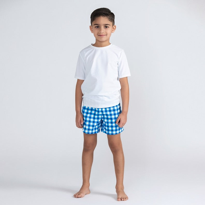 GINGHAM SWIM SHORTS