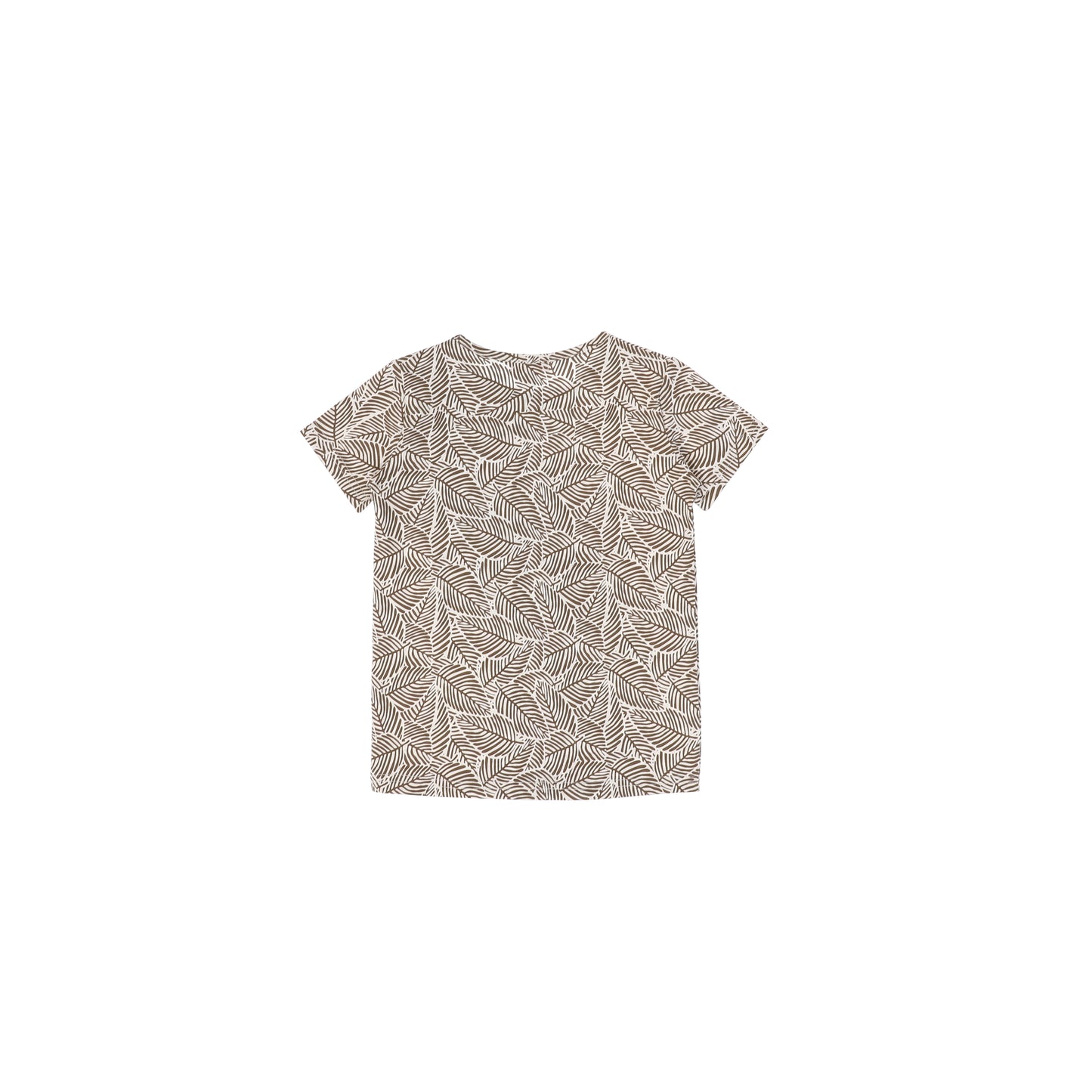 SHORT SLEEVES LEAF PRINT TSHIRT
