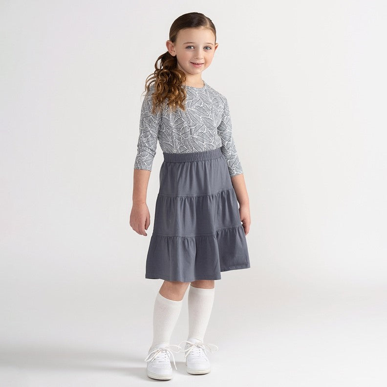 3/4 SLEEVES LEAF PRINT TSHIRT