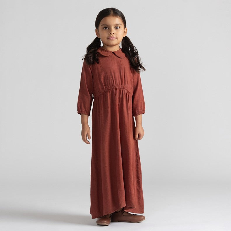 3/4 SLEEVES SCALLOP COLLAR MAXI