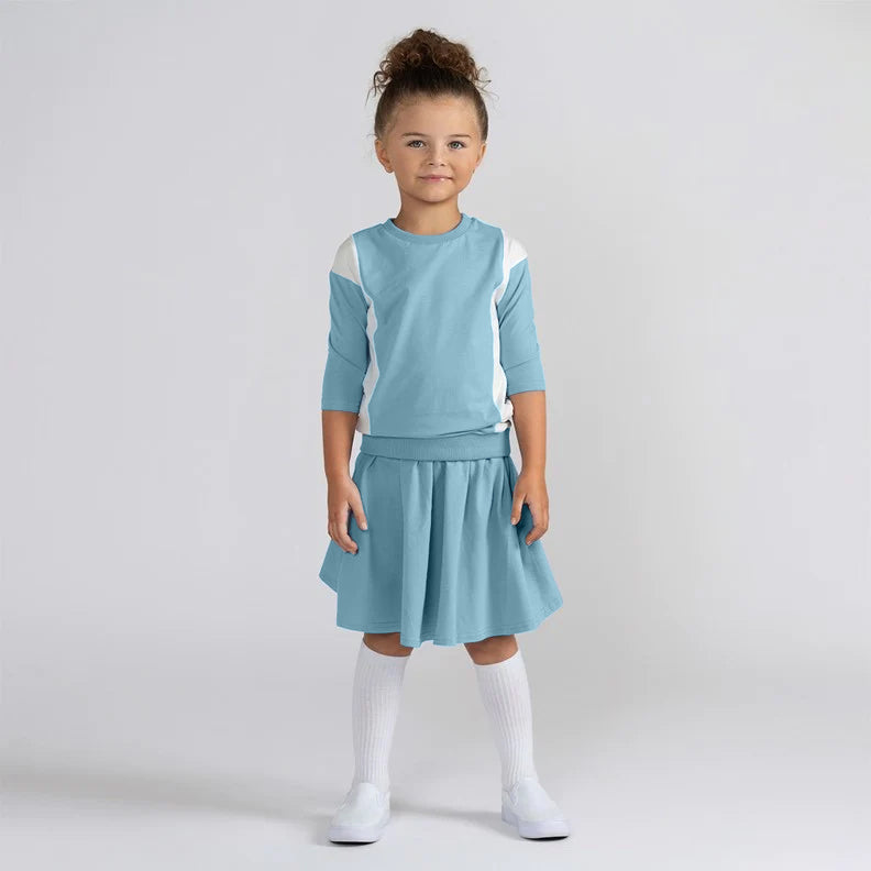 3/4 SLEEVES COLORBLOCK PANEL TSHIRT