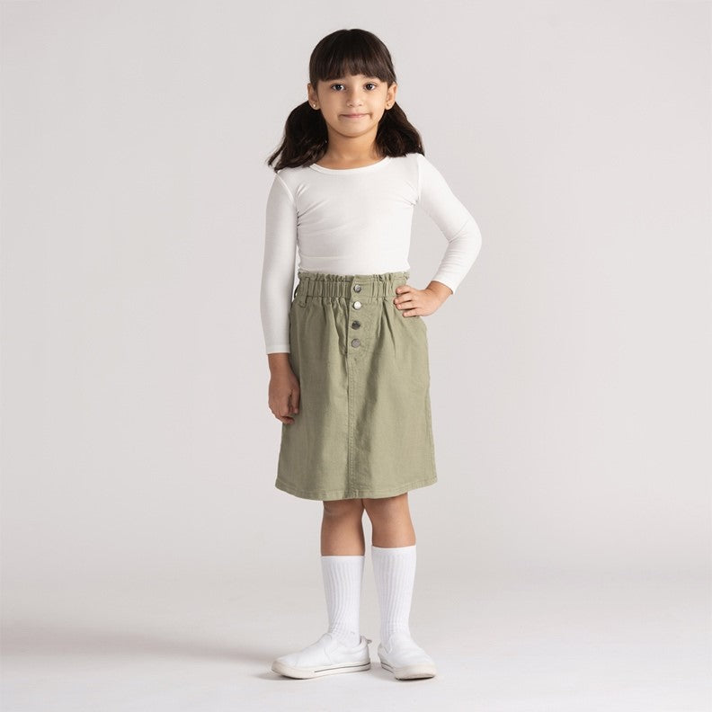 DENIM PAPERBAG WAIST SKIRT