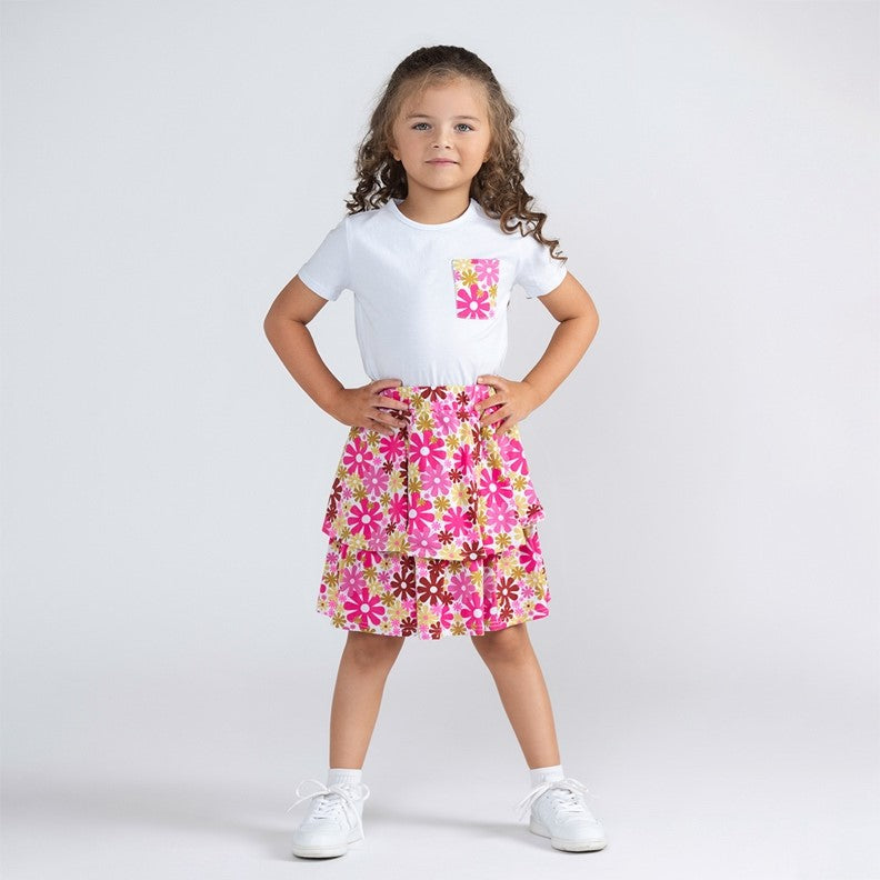 FLORAL LAYERED SKIRT