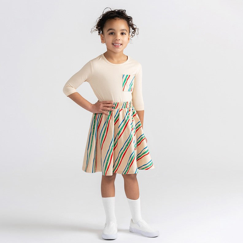 PRINTED STRIPED SKIRT