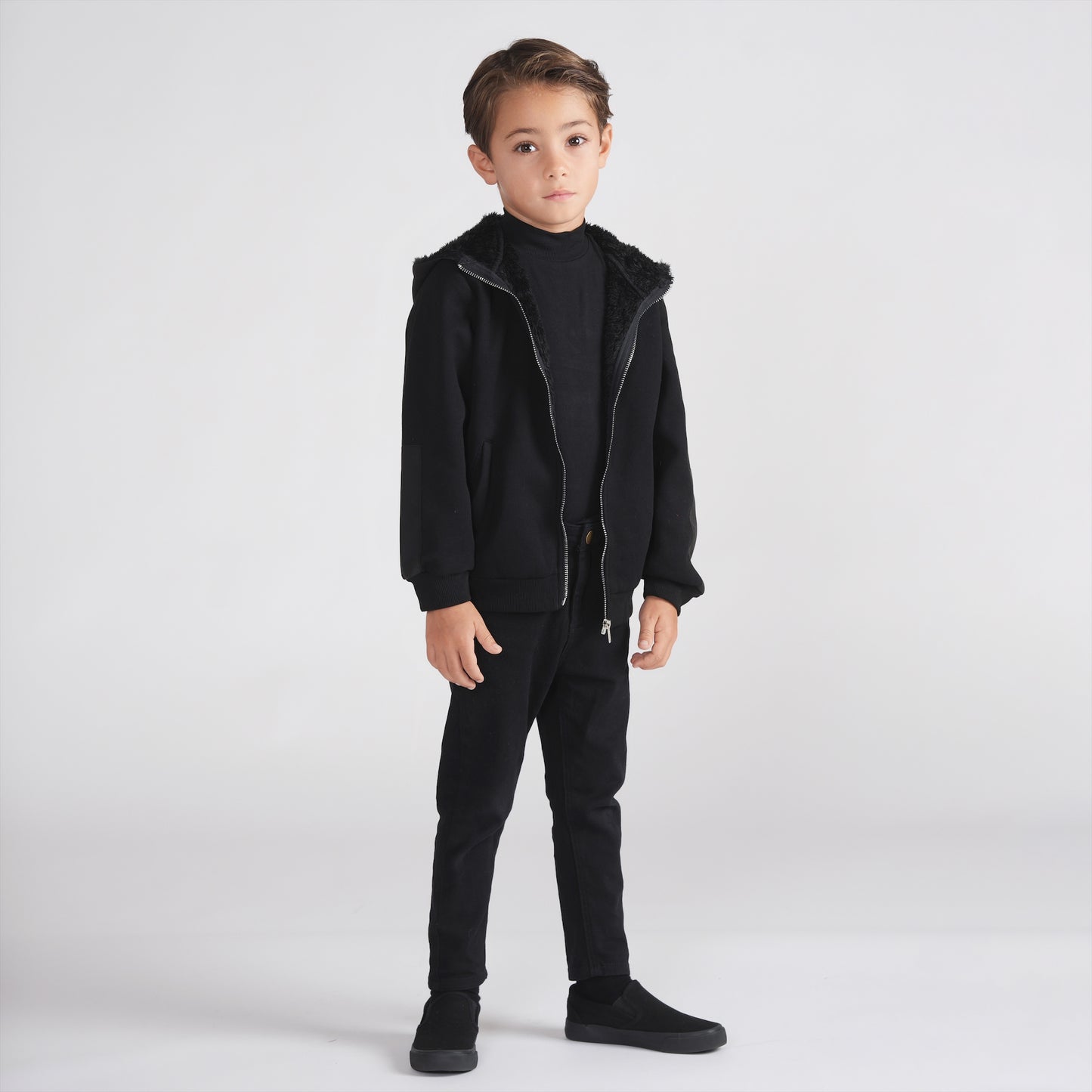 FUR LINED SWEATSHIRT