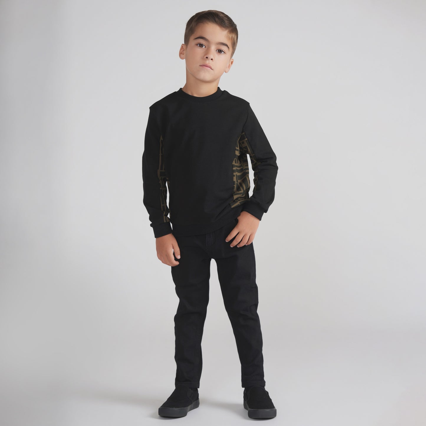 PRINTED PANEL SWEATSHIRT