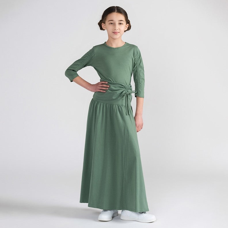 PULL STRING MAXI SKIRT