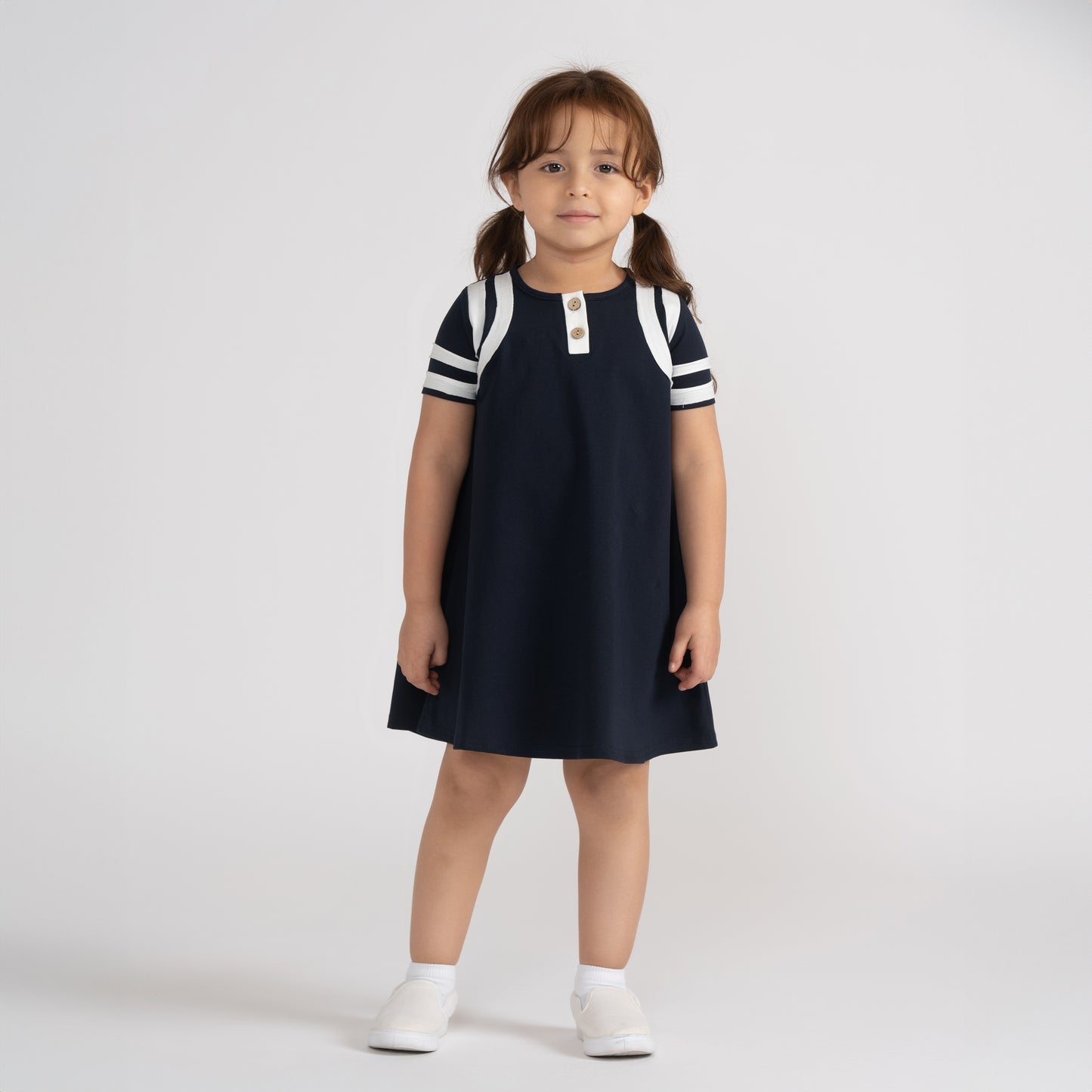 SHORT SLEEVES RAW EDGE DRESS