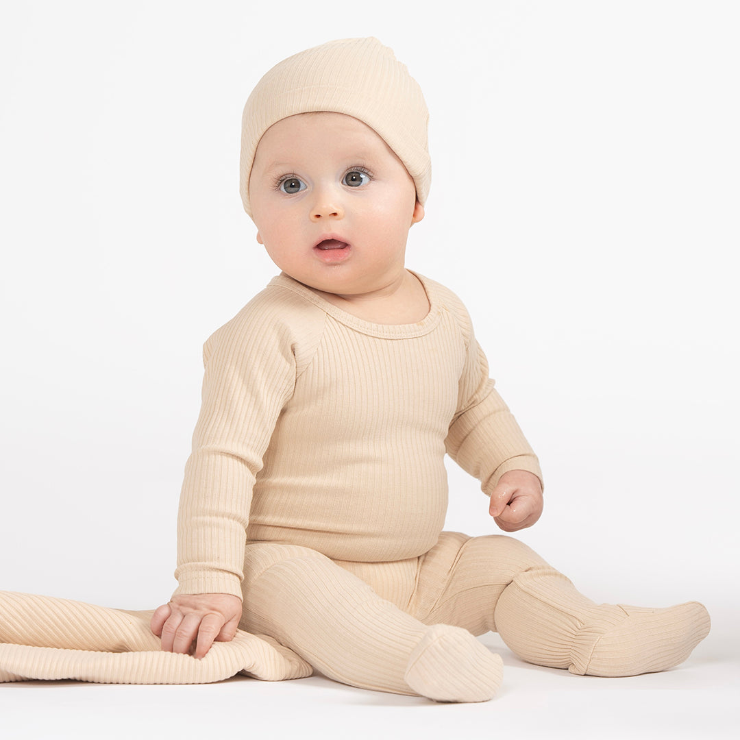 RIBBED RAGLAN FOOTIE